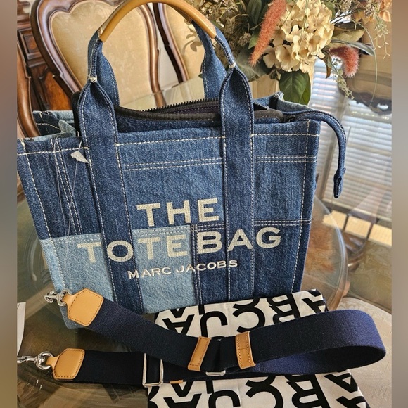 Marc Jacobs Small Tote Bag in Denim Multi, New - Picture 8 of 16